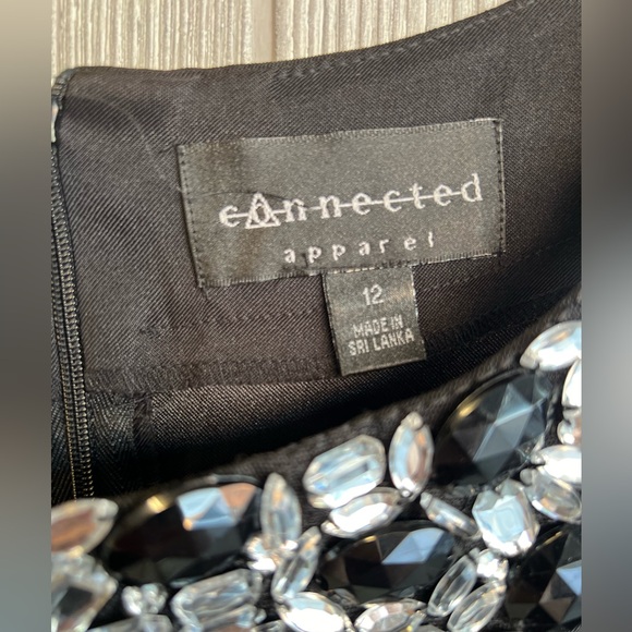 NWT Connected Little Black Dress Bejeweled Collar Size 12 - Picture 7 of 8